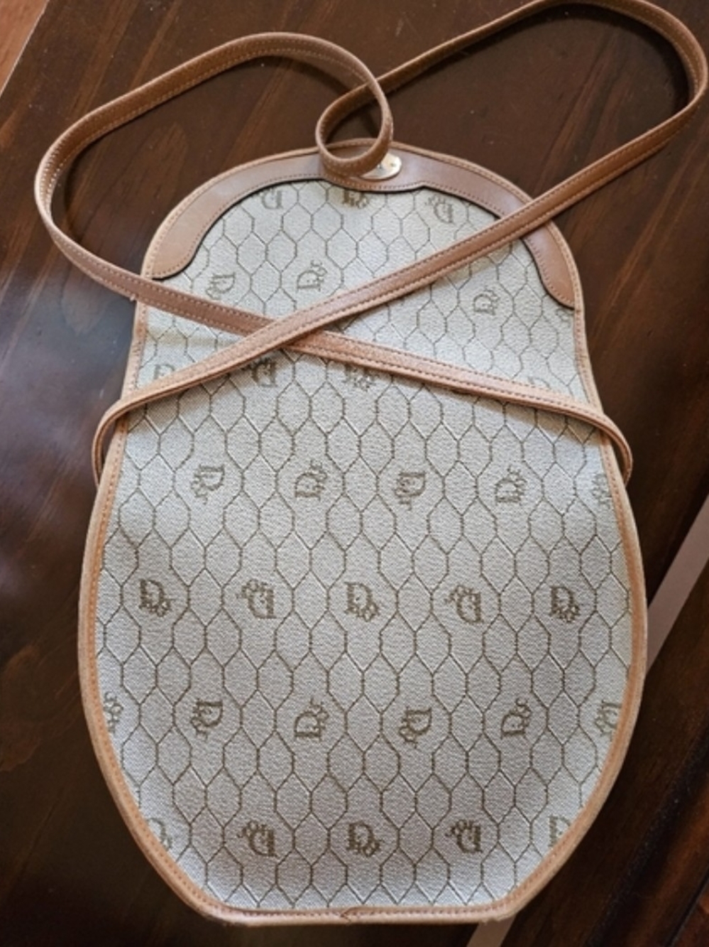 Dior Beige Monogram Saddle Crossbody with Tan Trim EUC - Picture 8 of 14